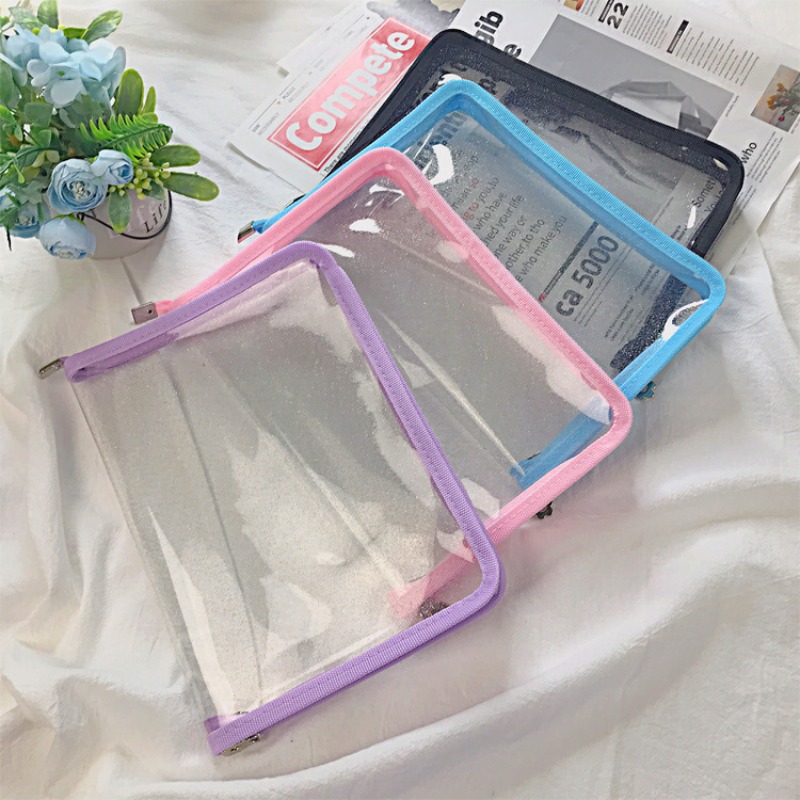 Binder Storage Box - PVC PP Glitter Transparent Storage Organizer