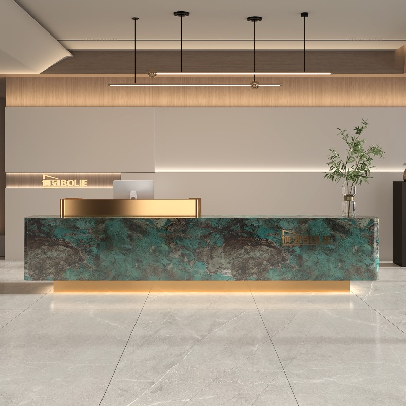 Office Furniture Company - Long Display Reception Desks Industrial Beauty