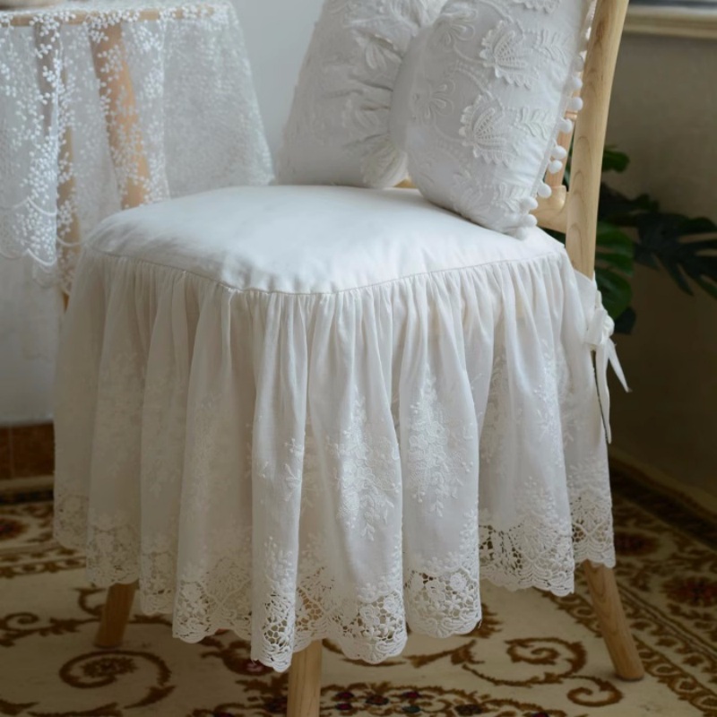 European Style White Lace Embr - đánh giá và giá Visitor Chair Padded